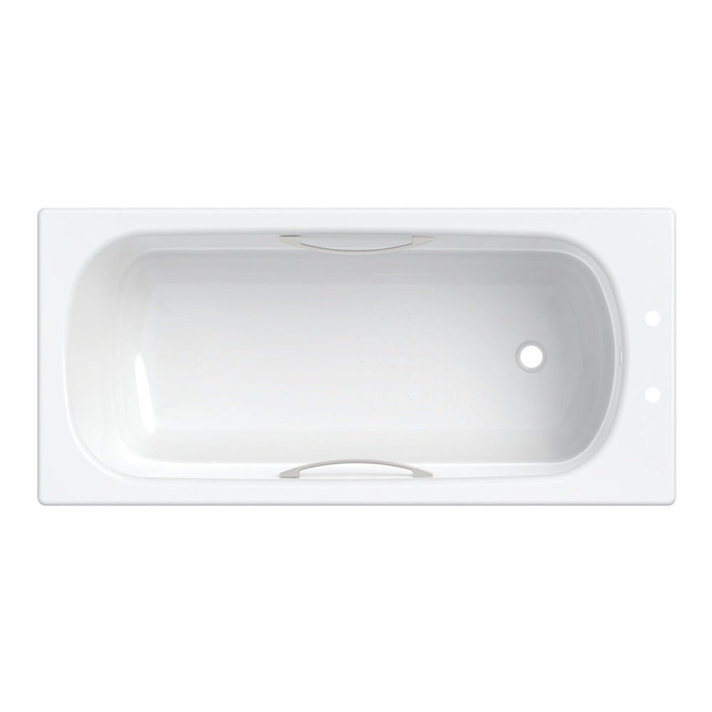 Twyford Celtic Bath 2 Tap Slip Resist with Grips and Legs 1600×700 - White - BS1272WH - TAP 'N' SHOWER