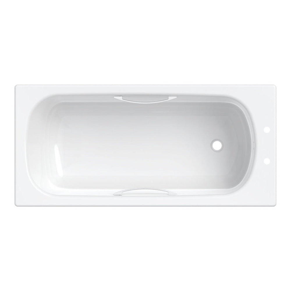 Twyford Celtic Bath 2 Tap Plain with Grips and Legs 1500×700 - White - BS1422WH - TAP 'N' SHOWER