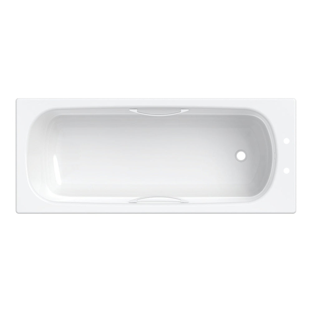 Twyford Celtic Bath 2 Tap Plain with Grips and Legs 1700×700 - White - BS1522WH - TAP 'N' SHOWER