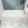 Nuie Shower Baths White Contemporary Right Hand Curved Bath 1500mm - WBB1585R