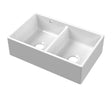 Launde Abbey Butler Two Bowl Sink Stepped Weir and Overflow 795mm x 500mm x 220mm - White