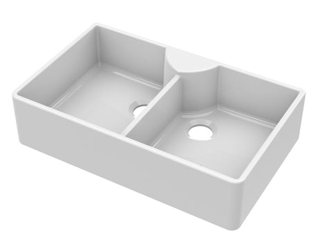 Launde Abbey Fireclay Butler Sink Stepped Weir 895 x 550 x 220mm - White