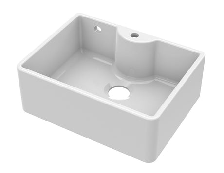 Launde Abbey Fireclay Butler Sink comes with Overflow and Tap Ledge 595 x 220mm - White
