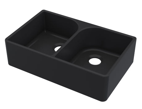 Launde Abbey Butler Sink Full Weir 795mm x 500mm x 220mm - Black