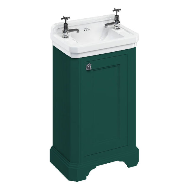 Burlington Edwardian Freestanding Cloakroom 1 Door Vanity Unit ONLY 510mm - Matt Green - FC11MG
