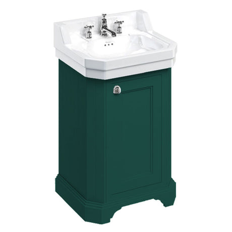 Burlington Edwardian Freestanding Rectangular Cloakroom Vanity Unit 560mm - Matt Green - FC12MG
