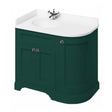 Burlington Left Hand Freestanding Curved Vanity Unit - Matt Green - FC2MG