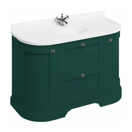Burlington Freestanding Curved Vanity Unit - Matt Green - FC4MG