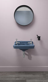 Burlington Bespoke Alaska 2 Tapholes Edwardian Cloakroom Basin 512 x 310mm - Blue - B82THBLUE