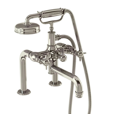 Burlington Arcade Deck Mounted Bath Shower Mixer 2 Tapholes Nickel (Tap Handwheels NOT Included) - ARC2018NKL