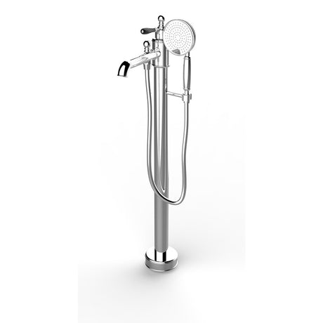 Burlington Arcade Floor Standing Monobloc Bath Filler Chrome (Tap Handwheels NOT Included) - ARC2020CHR