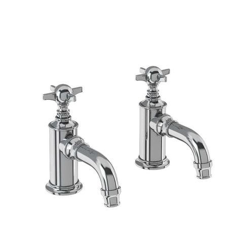Burlington Arcade Cloakroom Basin Pillar Taps in chrome with traditional design and durable brass construction
