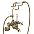 Burlington Claremont Quarter Turn Wall Mounted Bath Shower Mixer with S Adjuster Gold/White Indicies - CL17QTGOLD