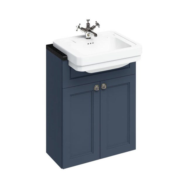 Burlington Double Door Base Unit for Semi-Recessed Basin 600mm - Blue - F6BB