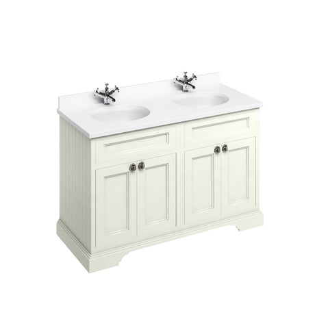 Burlington Minerva White Worktop with 2 Integrated Basins 130cm - BW12