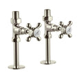 Burlington Straight Radiator Valve (Pair) Nickel with White Indicies - R7NKL - TAP 'N' SHOWER