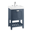 Burlington Riviera Vanity Unit with Double Doors 580mm - Matt Blue - RIVF580B