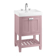 Burlington Riviera Vanity Unit with Double Doors 580mm - Matt Pink - RIVF580P