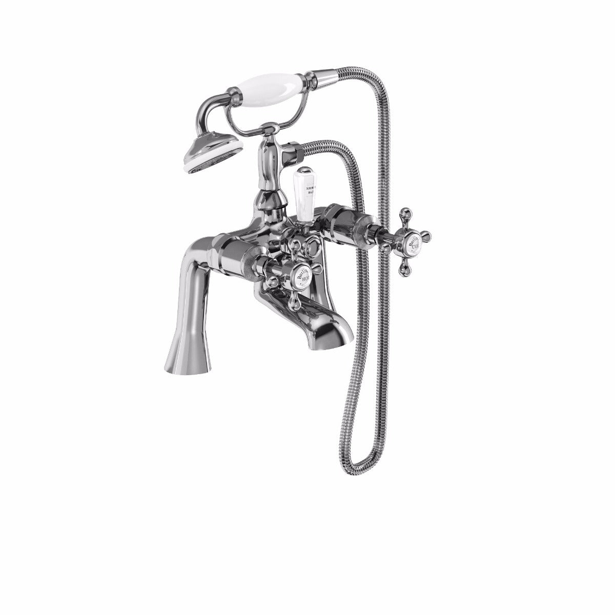 Burlington Stafford 2 Tapholes Quarter Turn Bath Shower Mixer Tap - Chrome - STA14QT