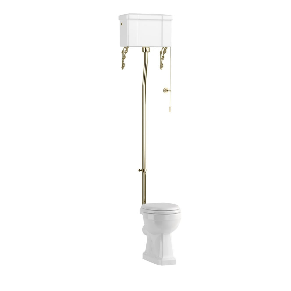 Burlington High Level WC Flush Pipe Kit (WC Pan & Cistern NOT Included) Gold - T30GOLD