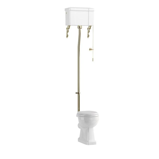 Burlington High Level WC Flush Pipe Kit (WC Pan & Cistern NOT Included) Gold - T30GOLD