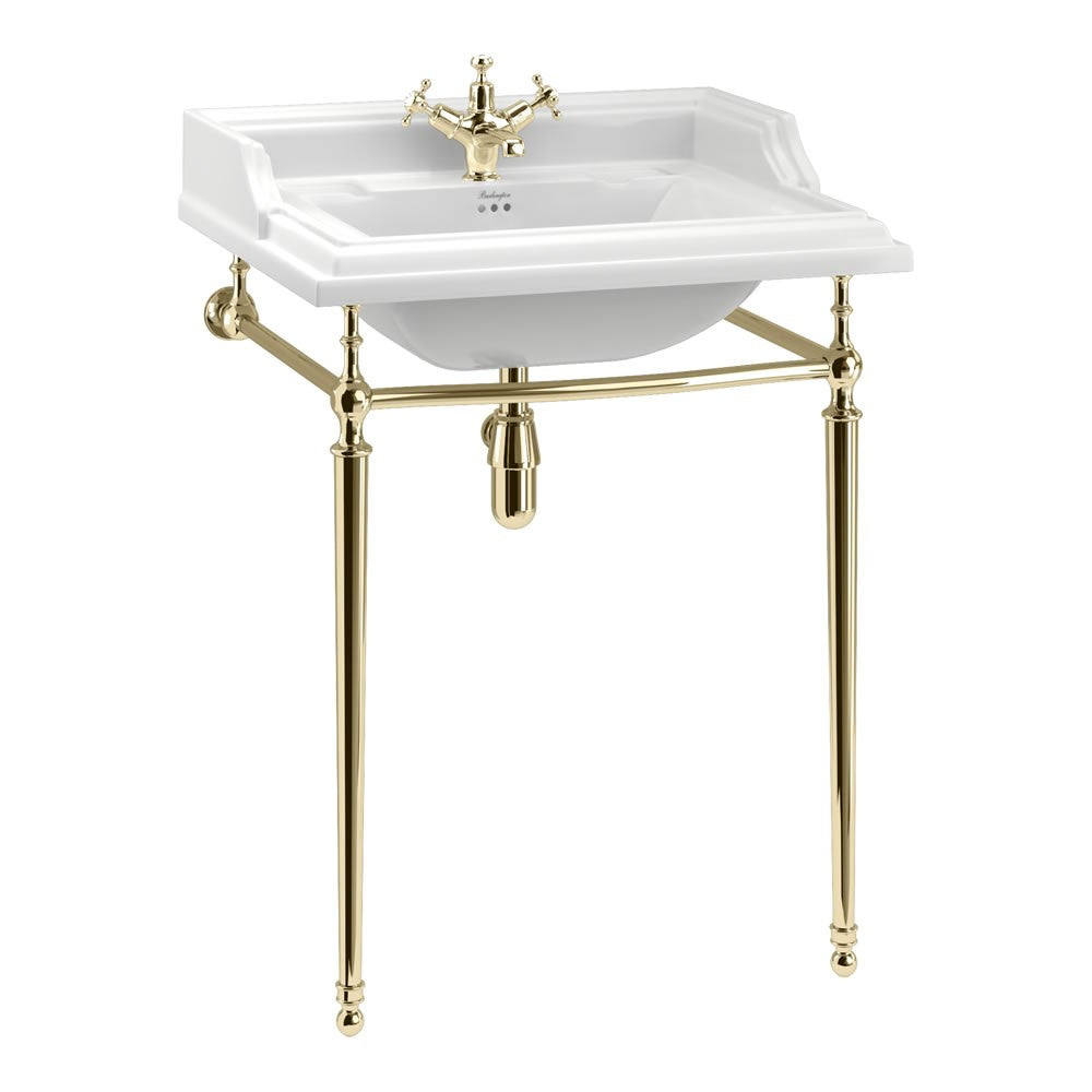 Burlington Basin Wash Stand for 650mm Classic and Carrara Marble Countertop Basin - Gold - T49AGOLD