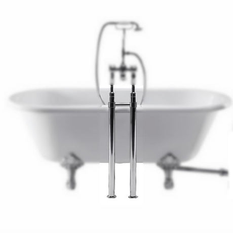 Burlington Stand Over Rim Pipes With Horizontal Support Bar (Pair) - Nickel - W7NKL - TAP 'N' SHOWER