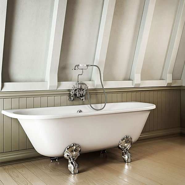 Burlington Avantgarde 1700mm x 750mm Back to Wall Bath Excluding Feet 