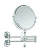 Burlington Cosmetic traditional chrome wall mirror with adjustable swivel arm and two-sided magnified and regular views