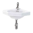 Burlington Corner 600mm wide wall hung cloakroom basin with single tap hole and vitreous china finish.
