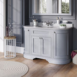 Burlington Matt White Freestanding Curved 4 Door Vanity Unit ONLY 1340mm - FC1W