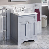 Burlington Grey Freestanding 2 Door Vanity Unit ONLY 650mm - FF8G