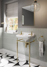 Burlington Edwardian White Cloakroom Basin 2 Tap Holes - B8