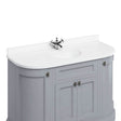 Burlington Minerva Curved White Worktop with Integrated Basin 134cm - BW13