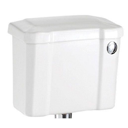 Burlington White Slimline Cistern with Lid & Chrome Push Button - C4