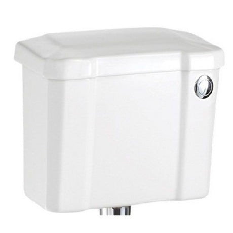 Burlington White Slimline Cistern with Lid & Chrome Push Button - C4