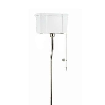 Burlington White High Level Dual Flush Rod Pull Cistern - C5