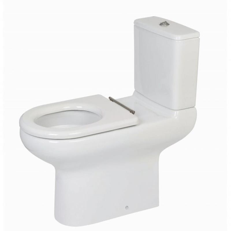 RAK Compact Special Needs High Rimless Close Coupled Full Access Open Back WC Pan 750 - White - COMPAN750