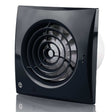 Blauberg Calm black 100mm bathroom extractor fan with pull cord and timer, low noise and energy efficient design