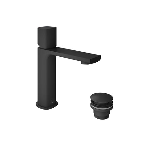 Vado Cameo Leverless Mono Basin Mixer Tap And Universal Basin Waste - Matt Black - CAM-100/CC-MB