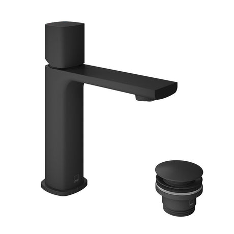 Vado Cameo Leverless Mono Basin Mixer For Low Pressure System And Universal Basin Waste - Matt Black - CAM-100/CC-LP-MB
