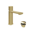 Vado Cameo Leverless Mono Basin Mixer Tap And Universal Basin Waste - Satin Brass - CAM-100/CC-SBR