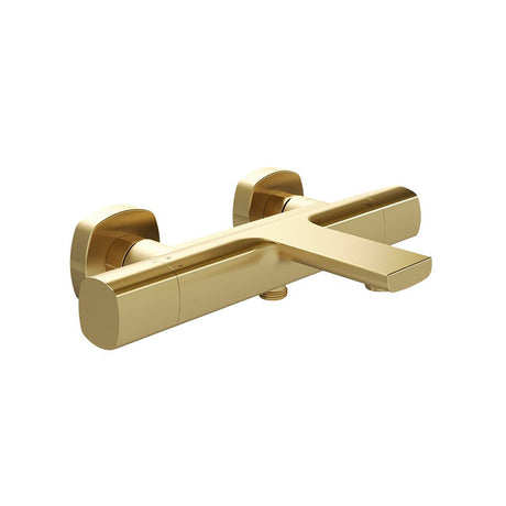Vado Cameo Wall Mounted Exposed Thermostatic Bath Shower Mixer - Satin Brass - CAM-123T-SBR