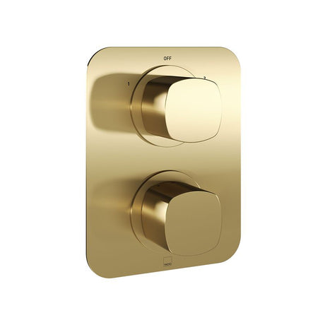 Vado Cameo 2 Outlet 2 Handle Concealed Thermostatic Valve - Satin Brass - CAM-148D/2-SBR