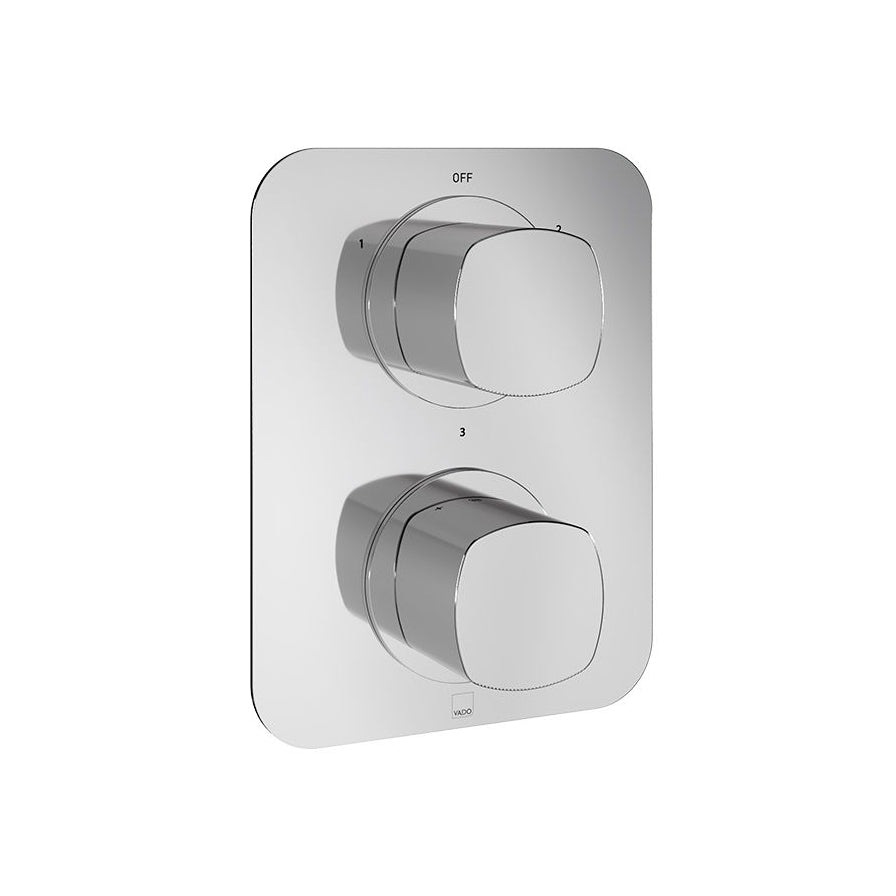 Vado Cameo 3 Outlet 2 Handle Concealed Thermostatic Valve - Chrome - CAM-148D/3-CP