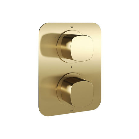 Vado Cameo 3 Outlet 2 Handle Concealed Thermostatic Valve - Satin Brass - CAM-148D/3-SBR