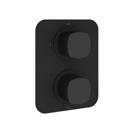 Vado Cameo 1 Outlet 2 Handle Concealed Thermostatic Valve - Matt Black - CAM-148D-MB