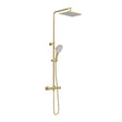 Vado Cameo Wall Mounted Thermostatic Exposed Shower Column - Satin Brass - CAM-149T-RRK-SBR