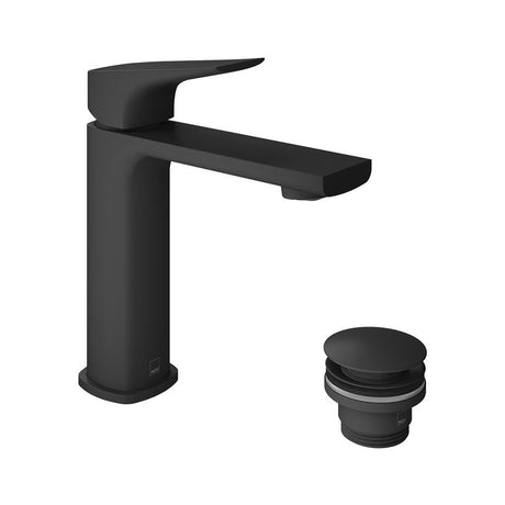 Vado Cameo Lever Mono Basin Mixer and Universal Basin Waste - Matt Black - CAM - 200/CC - MB - TAP 'N' SHOWER