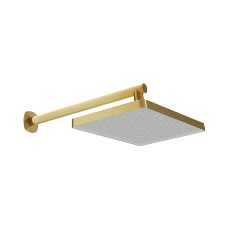 Vado Cameo Fixed Rectangular Shower Head With Wall Mounted Arm - Satin Brass - CAM - HEAD/SA - SBR - TAP 'N' SHOWER